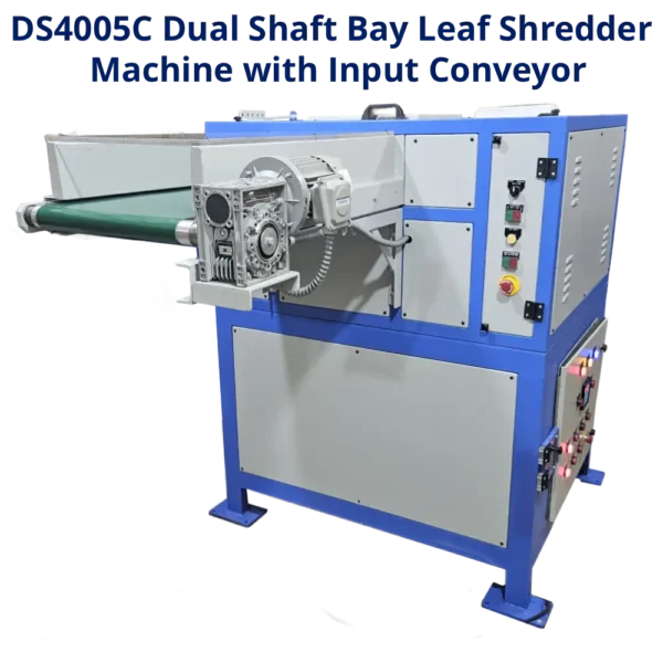 Shredder And Shredder, Dual Shaft Bay Leaf Shredder Machine with Input Conveyor